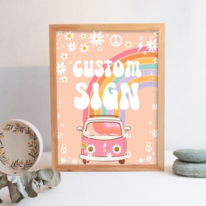 EDITABLE Groovy Birthday Custom Sign Five Is a Vibe Groovy Decorations Groovy Theme Party Birthday Sign 5th Birthday G205