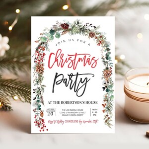 Editable Christmas Invitations, Christmas Party Invitation, Friends Christmas Party Invitation, Christmas Invitation Template, CH113