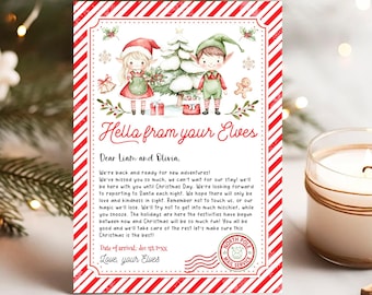 Editable Elf Arrival letter, Elf Return Letter, Elf I'm back Letter Christmas Elf Return Elf Welcome back Letter Digital Download ELF101