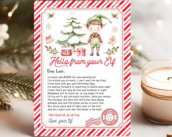 Editable Elf Arrival letter, Elf Return Letter, Elf I'm back Letter Christmas Elf Return Elf Welcome back Letter Digital Download ELF105