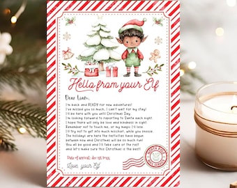 Editable Elf Arrival letter, Elf Return Letter, Elf I'm back Letter Christmas Elf Return Elf Welcome back Letter Digital Download ELF109