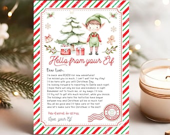 Editable Elf Arrival letter, Elf Return Letter, Elf I'm back Letter Christmas Elf Return Elf Welcome back Letter Digital Download ELF106