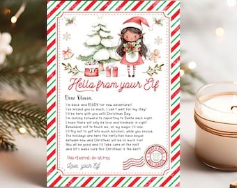 Editable Elf Arrival letter, Elf Return Letter, Elf I'm back Letter Christmas Elf Return Elf Welcome back Letter Digital Download ELF112