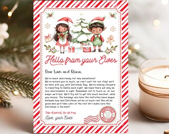 Editable Elf Arrival letter, Elf Return Letter, Elf I'm back Letter Christmas Elf Return Elf Welcome back Letter Digital Download ELF103