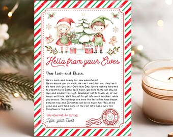 Editable Elf Arrival letter, Elf Return Letter, Elf I'm back Letter Christmas Elf Return Elf Welcome back Letter Digital Download ELF102