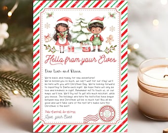 Editable Elf Arrival letter, Elf Return Letter, Elf I'm back Letter Christmas Elf Return Elf Welcome back Letter Digital Download ELF104