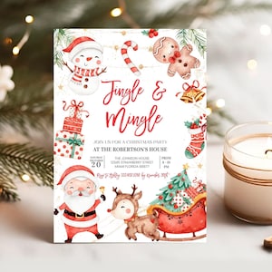 Editable Christmas Invitations, Christmas Party Invitation, Friends Christmas Party Invitation, Christmas Invitation Template, CH111