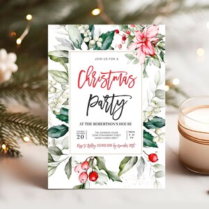 Editable Christmas Invitations, Christmas Party Invitation, Friends Christmas Party Invitation, Christmas Invitation Template, CH110