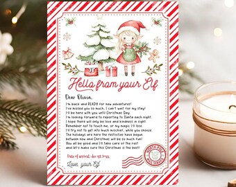 Editable Elf Arrival letter, Elf Return Letter, Elf I'm back Letter Christmas Elf Return Elf Welcome back Letter Digital Download ELF107