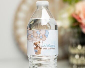 Étiquettes pour bouteilles d'eau ours en peluche