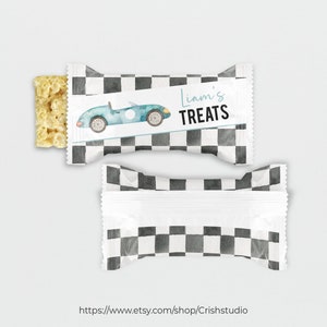 EDITABLE Fast One Rice Treat Wrappers Fast One Birthday Candy Bar Wrapper Race Car Birthday 1st Birthday Boy Car Theme Birthday R202
