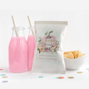 EDITABLE Our Little Pumpkin Chip Bag Pumpkin 1st Birthday Fall Birthday Pumpkin Birthday Pumpkin One Editable Chip Bag PB102