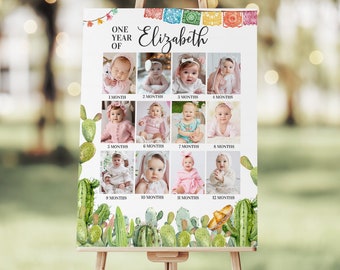 EDITABLE First Fiestat Birthday Photo Poster Custom Photo Poster Photo Collage Poster Milestone Poster 1st Fiesta Party FT101