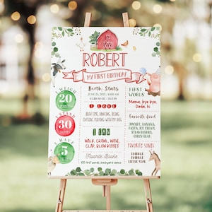 EDITABLE Farm Milestone Poster Milestone Sign Milestone Board Baby Milestone Board Baby Milestone Sign Birthday Sign Farm Party Decor F101