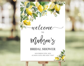 Editable She Found Her Main Squeeze Welcome Sign Rustic Lemon Bridal Shower Welcome Sign Bridal Shower Signs Printable Instant Download L106