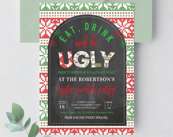 Ugly Sweater Party Invitation Ugly Christmas Sweater Invitation Ugly Sweater Invitation Template Christmas Party Invitation U103