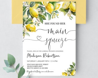 Bearbeitbar Sie fand ihr Haupt Squeeze Invite Rustic Lemon Bridal Shower Einladung Bridal Shower Invite Printable Instant Download