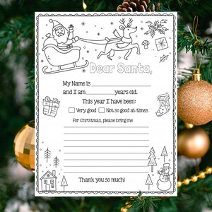 Letter to Santa Printable Coloring Letter to Santa Easy to Print Letter ...