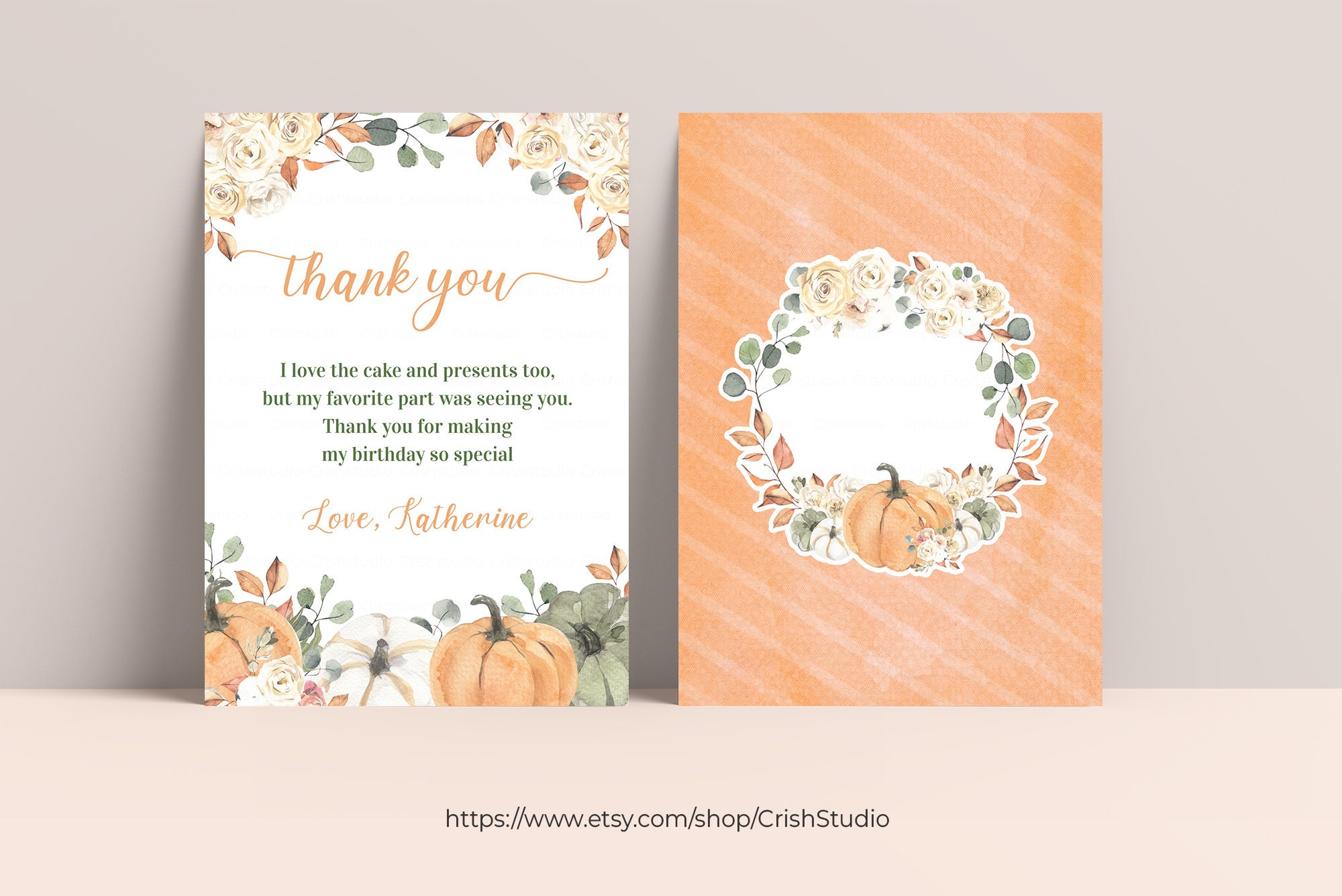 EDITABLE Our Little Pumpkin Thank You Card Pumpkin 1st - Etsy