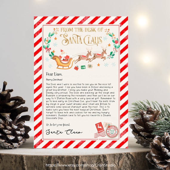 Letter From Santa Editable Letter From Santa Elf Letter From Santa Letter From Santa Download Personalized Letter From Santa SL103