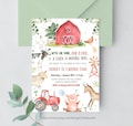 Editable Farm Birthday Invitation Boy Farm Animals Boy Barnyard Birthday Party Download Printable Invitation Template Digital Corjl F101