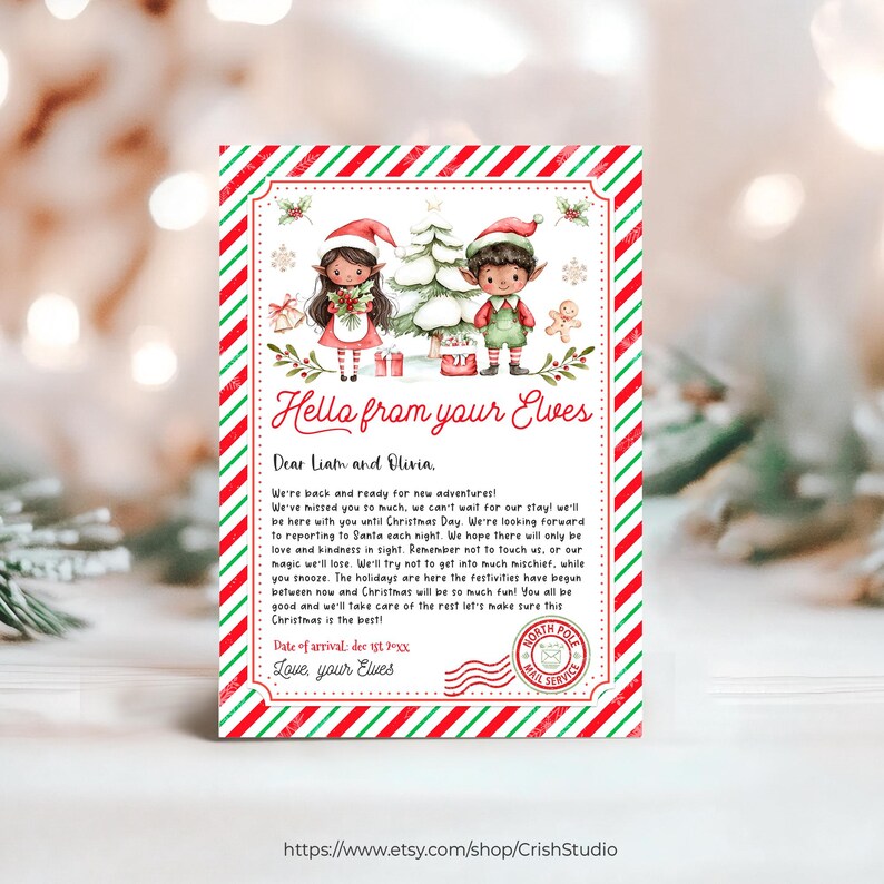 Editable Elf Arrival Letter, Elf Return Letter, Elf I'm Back Letter ...