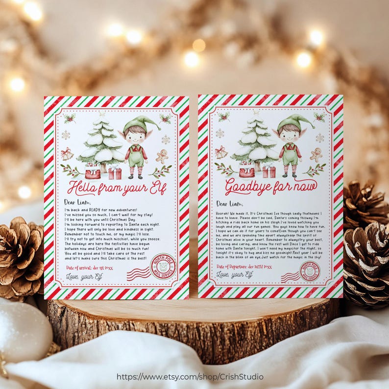 Editable Elf Kit Printable Elf Arrival Letter Elf Goodbye Letter Elf ...