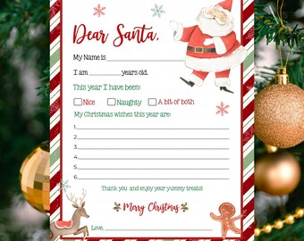 Letter to Santa Printable Easy to Print Letter to Santa Letter