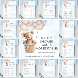 Jeu de baby shower ours en peluche à téléchargement immédiat