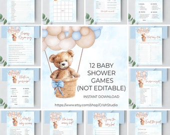 Instant Download Teddy Bear Baby Shower Game Baby Shower Games We Can Bearly Wait Baby Shower Activity Baby Predictions T101