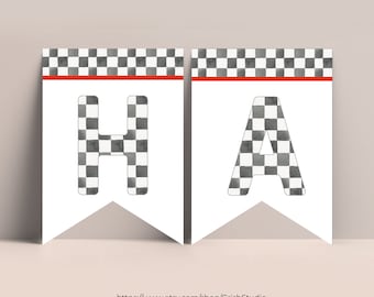 Banner editable de dos cumpleaños rápido, coche de carreras, cartel personalizado de segundo cumpleaños, coche de carreras, fiesta, coche de carreras, coche de carreras Vintage R403