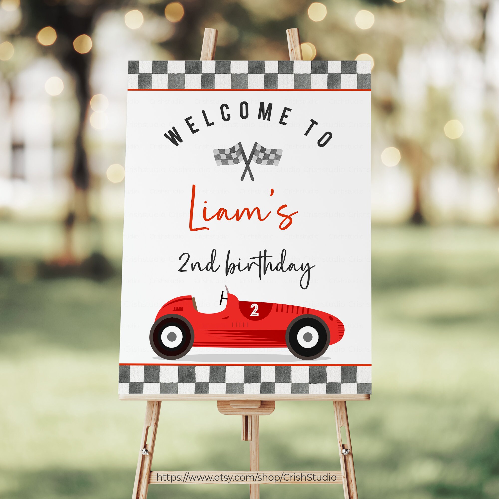 Second Ave Biglietto Auguri Compleanno Bambino - Macchina Da Corsa - Per Cugino