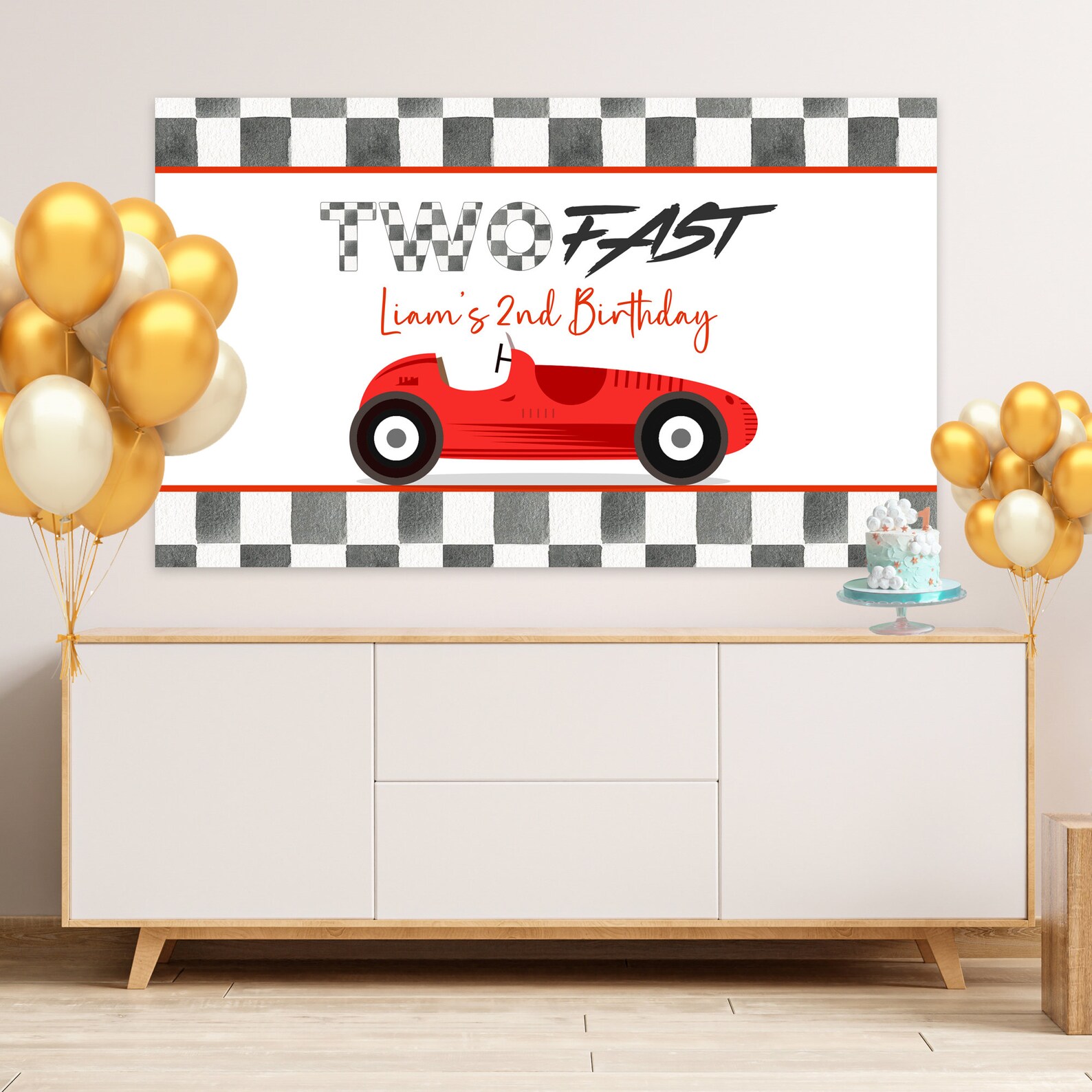 EDITABLE Two Fast Welcome Sign Two Fast Birthday Race Car Birthday ...