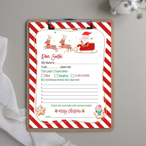 リリパットレーン　letter to santa Letter to Santa Printable Easy to Print Letter to Santa Letter
