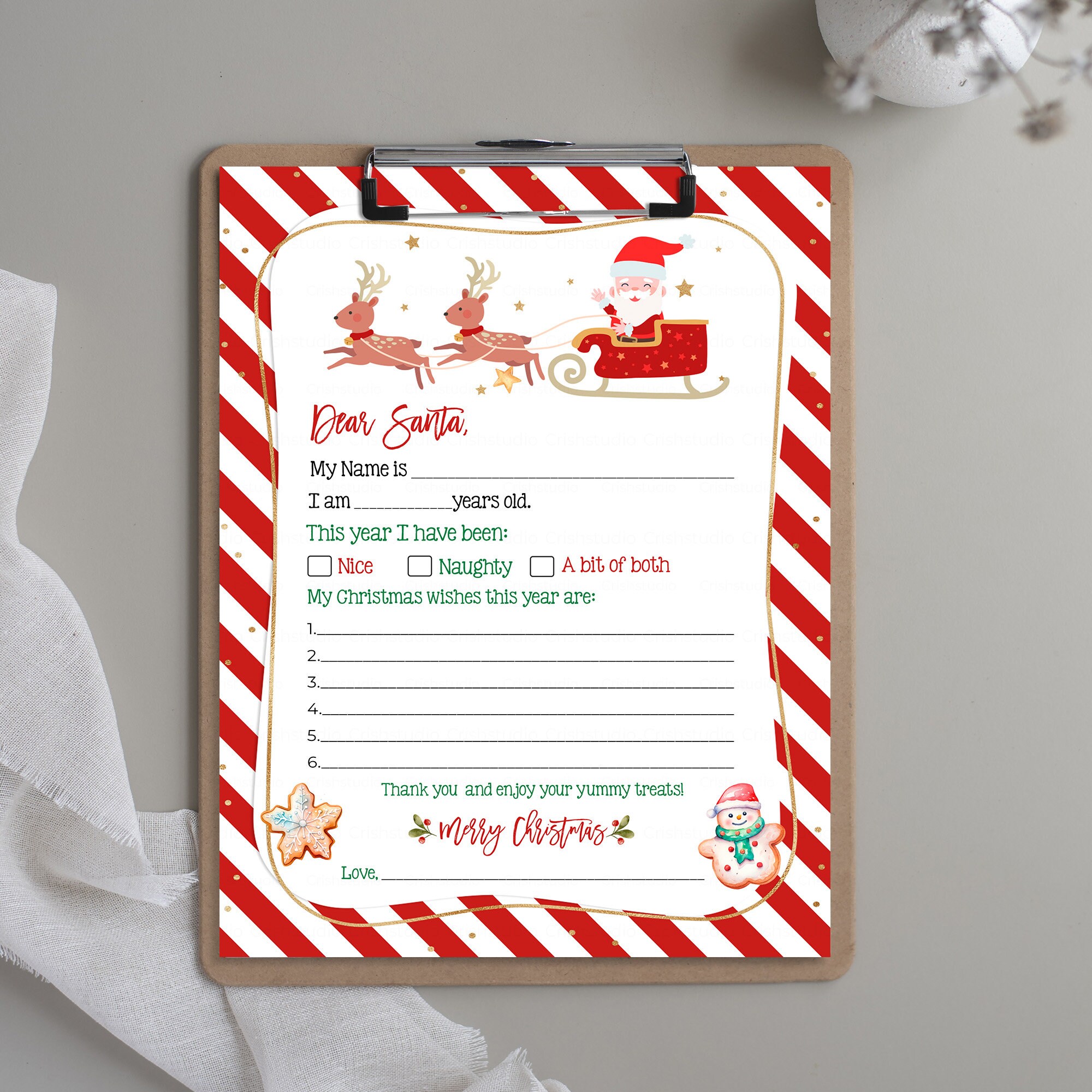 Letter to Santa Printable Easy to Print Letter to Santa Letter
