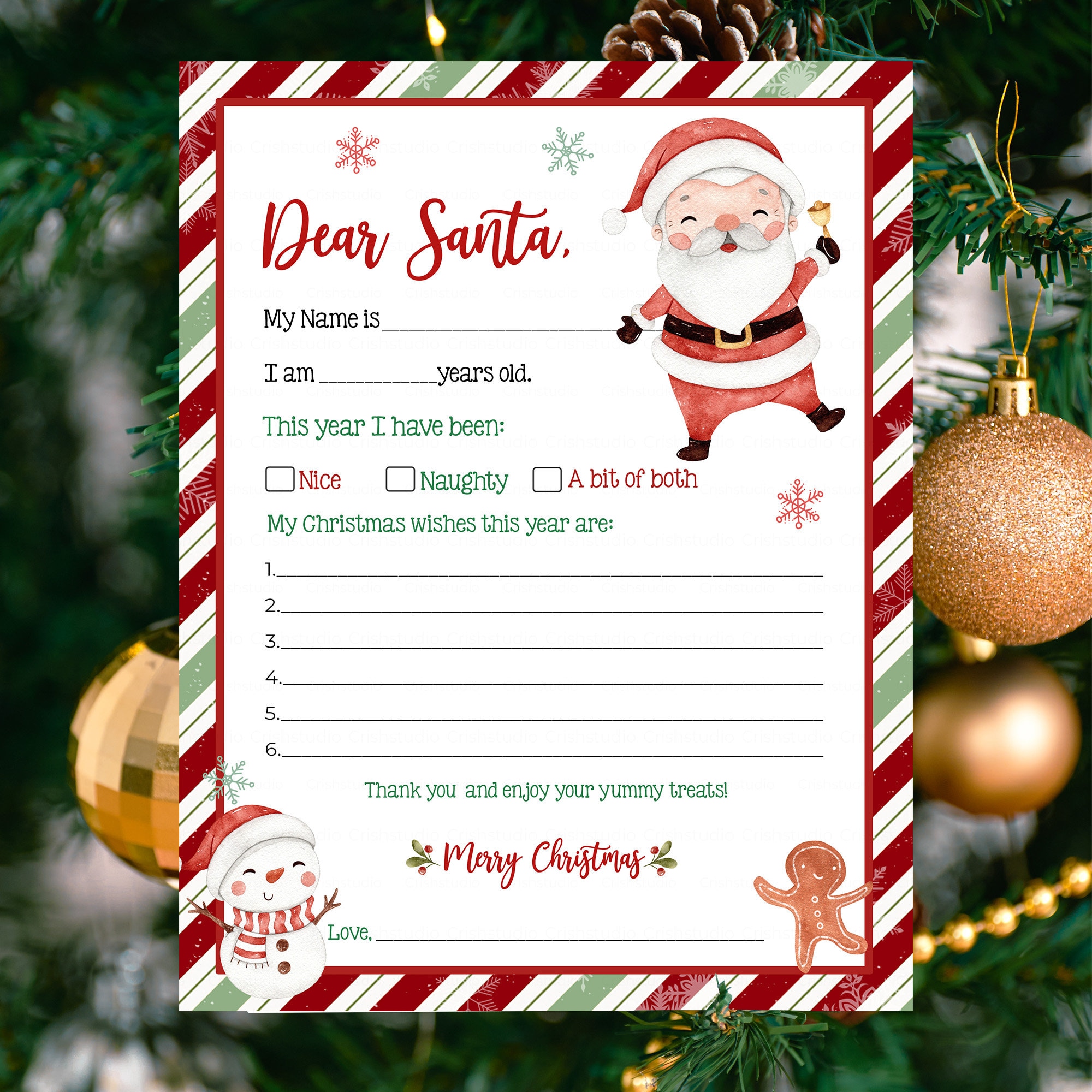 Letter to Santa Printable Easy to Print Letter to Santa Letter