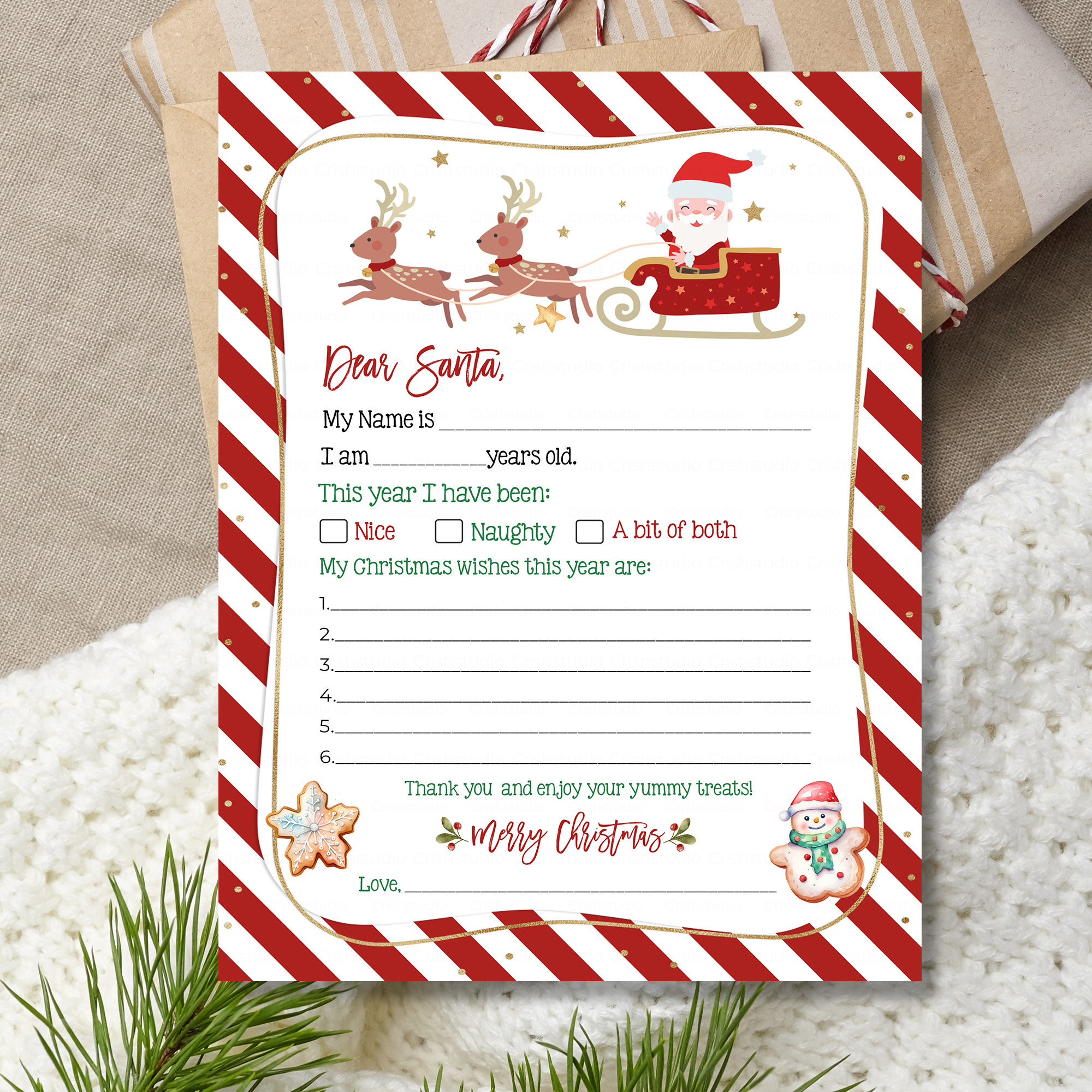 Letter to Santa Printable Easy to Print Letter to Santa Letter