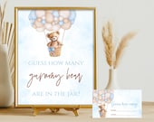Editable We Can Bearly Wait Baby Shower Game How Many Gummy Teddy Bear Hot Air Balloon Baby Shower Games Baby Shower Game Signs T101