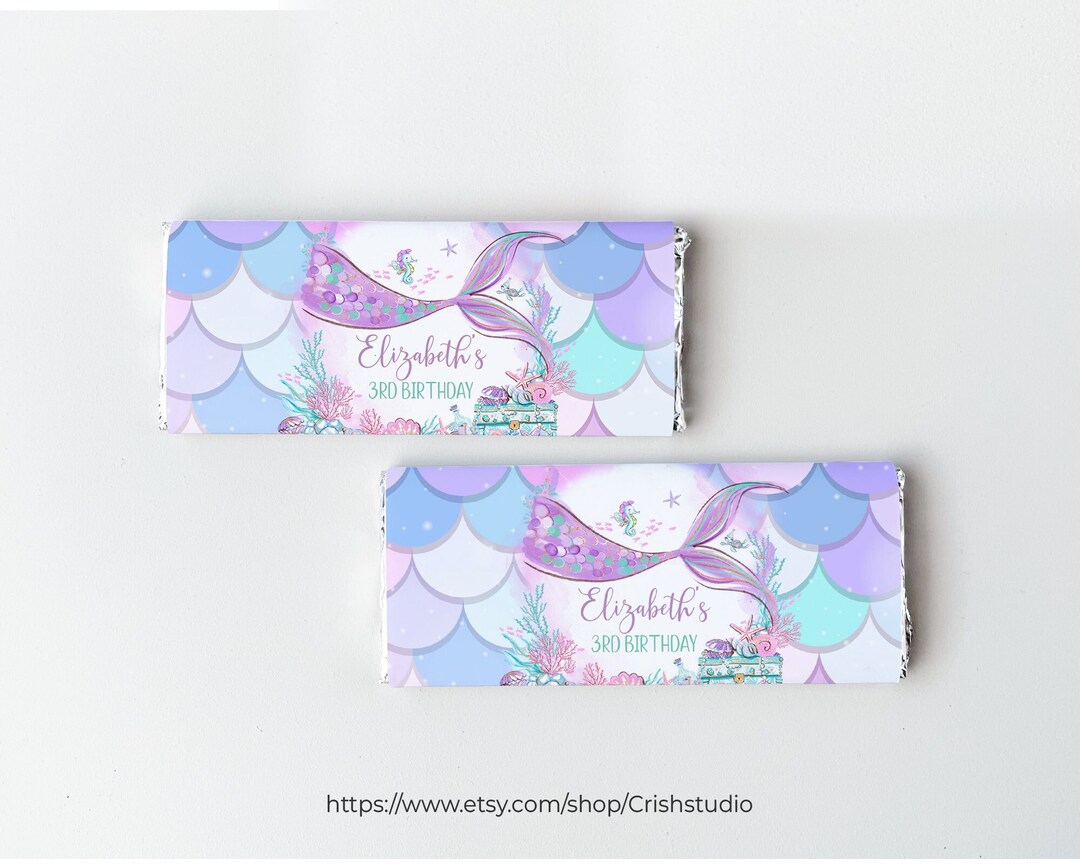Under the Sea Chocolate Wrapper Editable Chocolate Favors Birthday ...