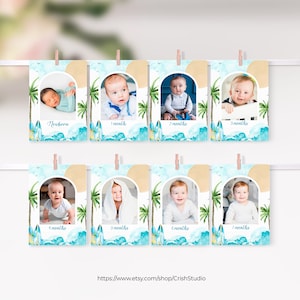 The Big One BirthdayPhoto Banner Editable Milestone Banner The Big One Birthday Party The Big One Birthday Decor The Big One Surf BO1