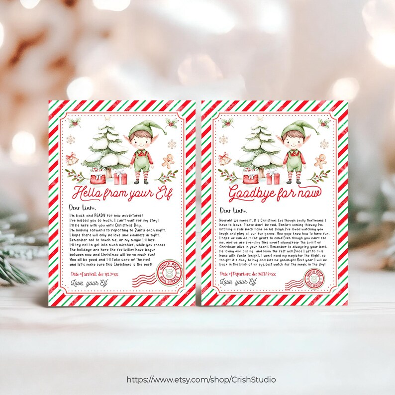 Editable Elf Kit Printable Elf Arrival Letter Elf Goodbye Letter Elf ...