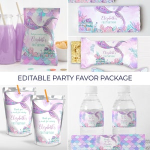 Editable Oneder The Sea Party Favors Package Birthday Party Decor Party Decorations Birthday Package Party Printables Party Kit M101