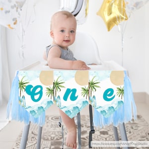 The Big One Birthday High Chair Banner One High Chair Banner The Big One Party The Big One Birthday Decor The Big One Surf Birthday BO1