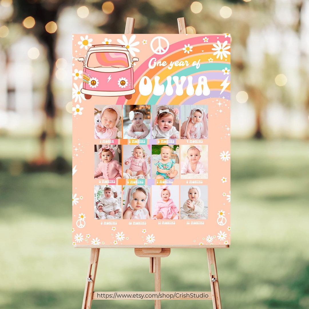 EDITABLE Groovy Birthday Photo Poster Five is a Vibe Groovy Decorations ...