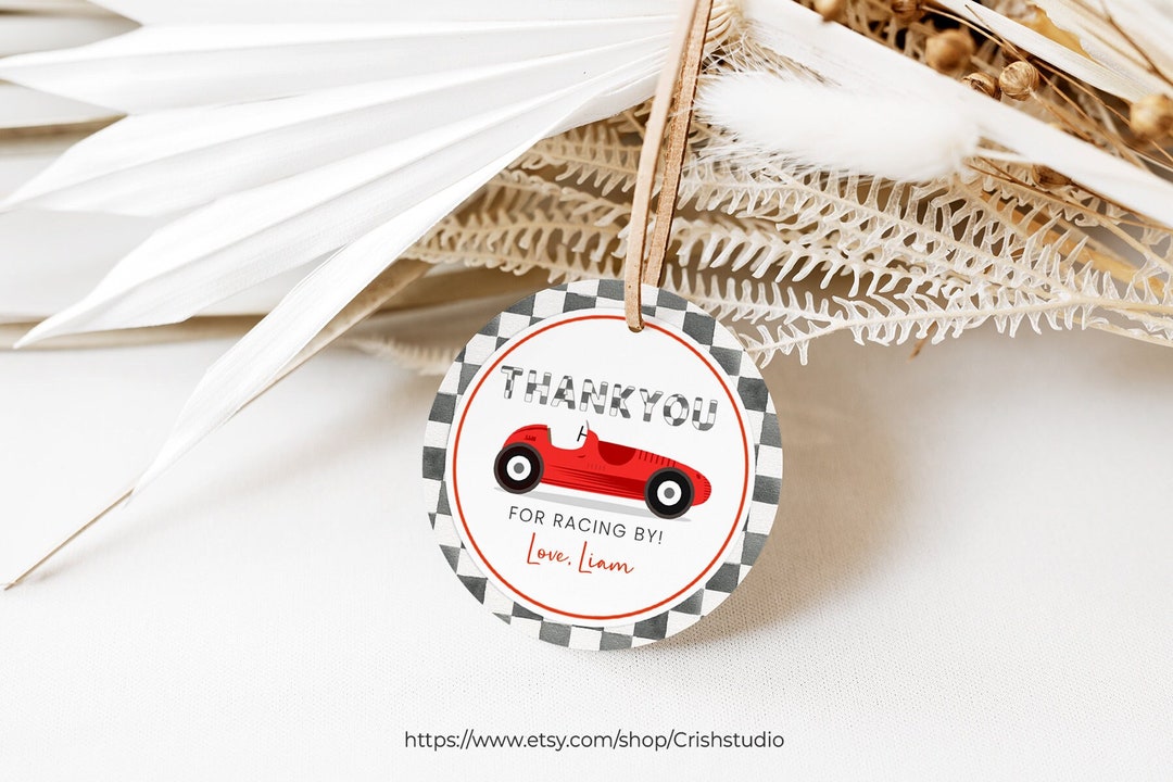 Fast Tag Card Frame EDITABLE Two Fast Favor Tag Two Fast Birthday Race Car Birthday Thank ...