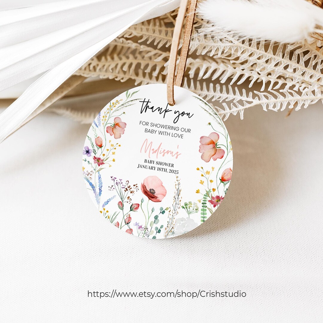 EDITABLE Baby in Bloom Baby Shower Favor Tags Baby in Bloom Labels Baby ...