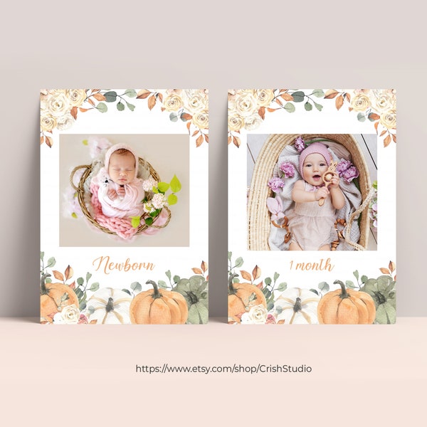 EDITABLE Our Little Pumpkin Monthly Banner Photo Banner Pumpkin 1st Birthday Fall Birthday Pumpkin Birthday Pumpkin One Custom Banner PB002