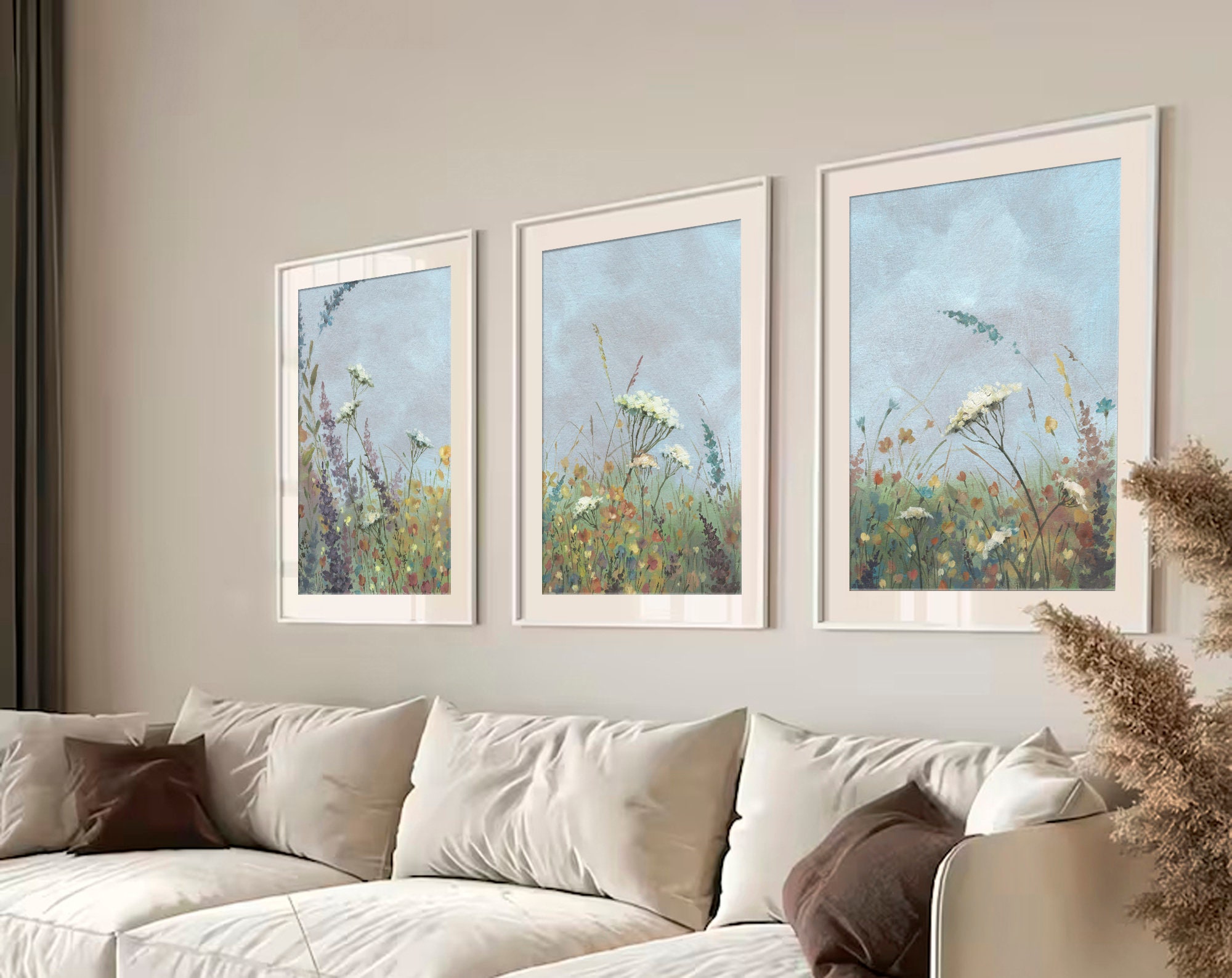 Wildflowers Set of 3 Prints Meadow Flowers Oil Painting Botanical ...