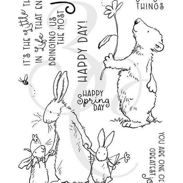 AJ455 Anita Jeram - Happy Day! Clear Stamps by Colorado Craft Company