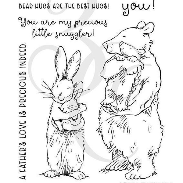 AJ447 Anita Jeram - Snuggles Clear Stamps by Colorado Craft Company